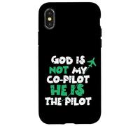 Carcasa para iPhone X/XS Jesus God is The Pilot Aviation Christian Faith