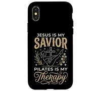 Carcasa para iPhone X/XS Jesus Is My Savior Pilates Is My Therapy