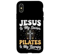 Carcasa para iPhone X/XS Jesus Is My Savior Pilates Is My Therapy