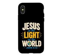 Carcasa para iPhone X/XS Jesus is The Light of The World John 8:12 Christian Verse