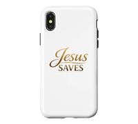 Carcasa para iPhone X/XS Jesús Salva el evangelio Cristiano Fe Esperanza Cita devocional Arte