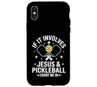 Carcasa para iPhone X/XS Jesús y Pickleball Christian Sport Gráfico