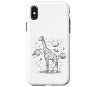 Carcasa para iPhone X/XS Jirafa Cósmica Explorando Planetas y Estrellas Universo