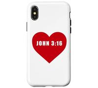 Carcasa para iPhone X/XS John 3:16 God So Loved The World Bible Verse Reference Heart