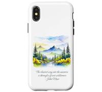 Carcasa para iPhone X/XS John Muir Cita El Camino más Claro en el Bosque del Universo