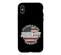 Carcasa para iPhone X/XS Johnson City Tennessee, Bandera Americana Vintage