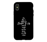 Carcasa para iPhone X/XS Juan 3 16 Cruz Cristiana Regalos Religión Verso Biblia