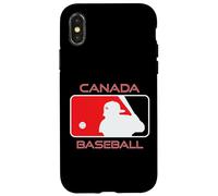Carcasa para iPhone X/XS Jugador de béisbol Canadiense Bandera Canadiense Arce Tierra Herencia Lata