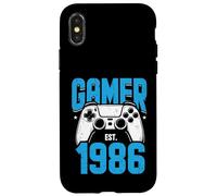 Carcasa para iPhone X/XS Jugador Estimado 1986 40 Cumpleaños Video Gaming Hombre Mujer