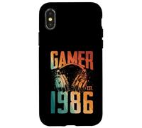 Carcasa para iPhone X/XS Jugador Estimado 1986 40 Cumpleaños Video Gaming Hombre Mujer