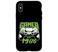 Carcasa para iPhone X/XS Jugador Estimado 1986 40 Cumpleaños Video Gaming Hombre Mujer