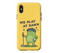 Carcasa para iPhone X/XS Jugamos En Dibujos Animados De Golfista Rana A