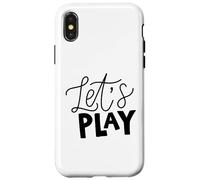 Carcasa para iPhone X/XS Juguemos una Frase de guión audaz sobre Fondo Gris