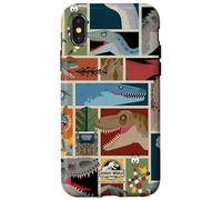 Carcasa para iPhone X/XS Jurassic World Classified Creatures Postcard All Over Print