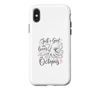 Carcasa para iPhone X/XS Just a Girl Who Loves an Octopus Cute Octopus