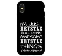 Carcasa para iPhone X/XS Just Krystle Here Doing Krystle Things Nombre