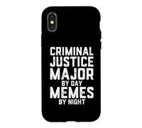 Carcasa para iPhone X/XS Justicia Penal Mayor De Día Memes por La Noche De La Escuela De Derecho Broma