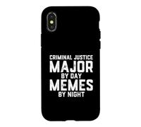 Carcasa para iPhone X/XS Justicia Penal Mayor por Día Memes Noche Policía Estudiante Policía