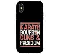Carcasa para iPhone X/XS Karate Bourbon Guns and Freedom USA Patriotic Dad American