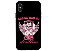 Carcasa para iPhone X/XS Karma no Tiene Fecha límite de Reloj de Arena de Calavera gótica