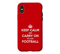 Carcasa para iPhone X/XS Keep Calm and Carry On It's Just Football - Divertido