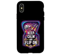Carcasa para iPhone X/XS Keep Calm and Flip On Retro Pinball Arcade Game