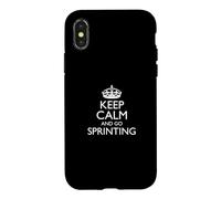 Carcasa para iPhone X/XS Keep Calm and Go Sprint/Funny Athletics Sprinter Design