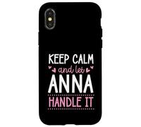 Carcasa para iPhone X/XS Keep Calm and Let Anna Handle It Chill Nombre