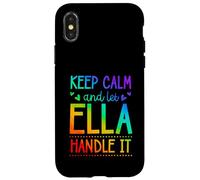 Carcasa para iPhone X/XS Keep Calm and Let Ella Handle It Chill Nombre