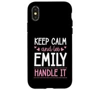 Carcasa para iPhone X/XS Keep Calm and Let Emily Handle It Chill Nombre