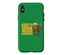 Carcasa para iPhone X/XS Keep It Green Cute Walkin' Smokey Bear