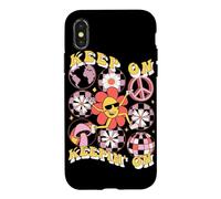 Carcasa para iPhone X/XS Keep On Keepin' On Retro Daisy Graphic