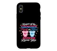 Carcasa para iPhone X/XS Keeper of The Gender Auntie Loves You Gender Reveal