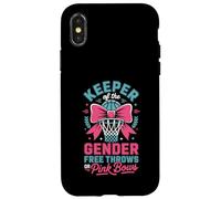 Carcasa para iPhone X/XS Keeper of The Gender Reveal Free Throws or Pink Bows Party