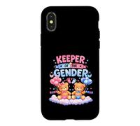 Carcasa para iPhone X/XS Keeper of The Gender Reveal - Globos de Oso bebé Rosa o Azul