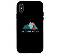 Carcasa para iPhone X/XS Ketchikan Alaska AK Vacation Souvenir Vintage Logo