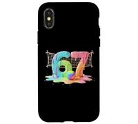 Carcasa para iPhone X/XS Kids Meme 67 Six 6 Seven 7 Icecream Drip Zapato de Red de Voleibol