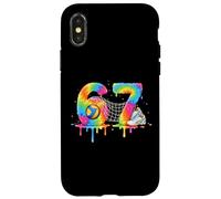 Carcasa para iPhone X/XS Kids Meme 67 Six 6 Seven 7 Icecream Drip Zapato de Red de Voleibol