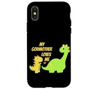 Carcasa para iPhone X/XS Kids My Godmother Loves Me Dinosaur for Godson Gifts