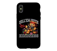 Carcasa para iPhone X/XS Kill 'Em with Kindness Corazones Flores Oso De Peluche Gráfico