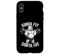 Carcasa para iPhone X/XS Kinda Fit Sorta Fat Polar Bear Gym Entrenamiento de Levantamiento de Pesas