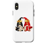 Carcasa para iPhone X/XS King of Spades and Queen of Hearts with Funny Garden Gnomes
