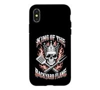 Carcasa para iPhone X/XS King of The Backyard Flame se enorgullece de Asar a la Parrilla a la Parrilla con Humor
