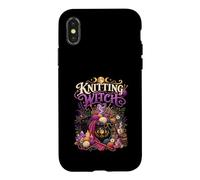 Carcasa para iPhone X/XS Knitting Witch Artista de Fibra tejedora Divertida tejiendo