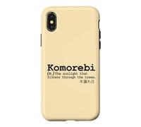 Carcasa para iPhone X/XS Komorebi Japonés Palabra Vocab Poético Árbol Sol Naturaleza Amor