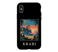 Carcasa para iPhone X/XS Krabi Tailandia Tropical Coast Sunset Retro Viaje Diseño