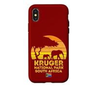 Carcasa para iPhone X/XS Kruger Park Sudáfrica Safari Sunset Jirafa Elefante