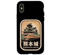 Carcasa para iPhone X/XS Kumamoto Castillo Japón Retro Tren Vintage Japonés Kanji