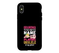 Carcasa para iPhone X/XS La Abuela es mi Nombre Tocando Ukelele es mi Jugador de Juego