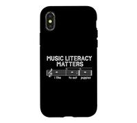 Carcasa para iPhone X/XS La alfabetización Musical Importa Me Gusta Comer Cachorros